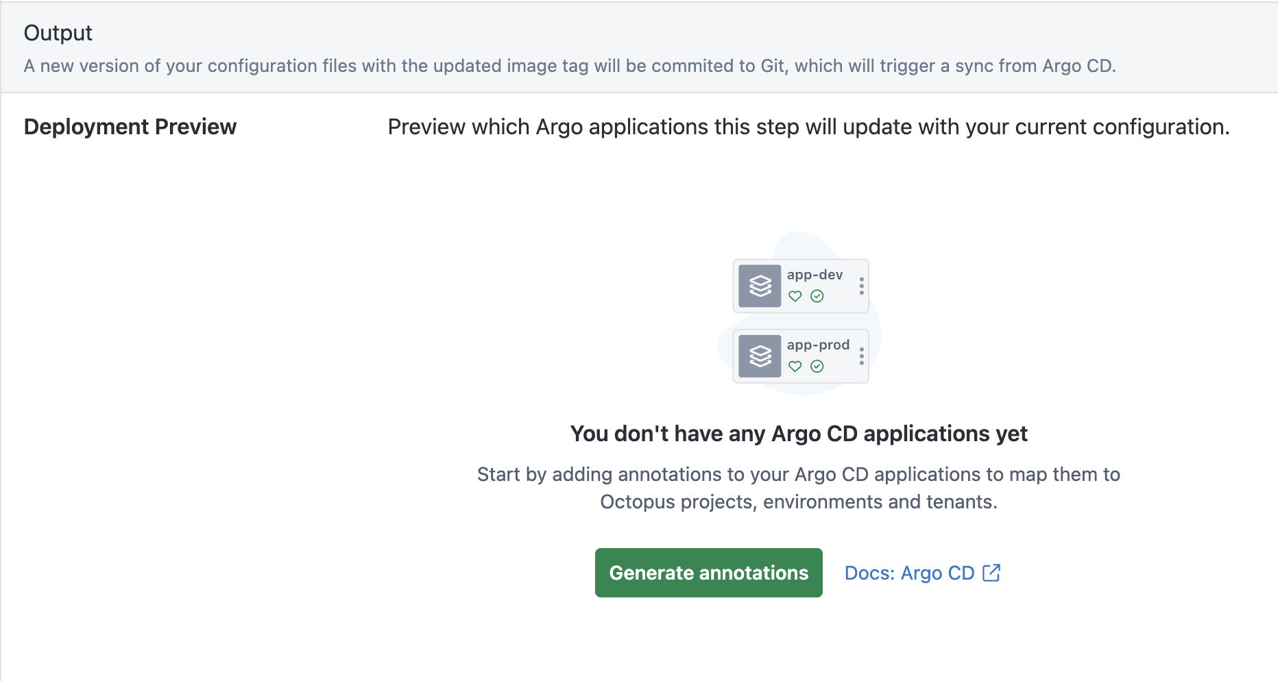 Deployment Preview No Apps Mapped